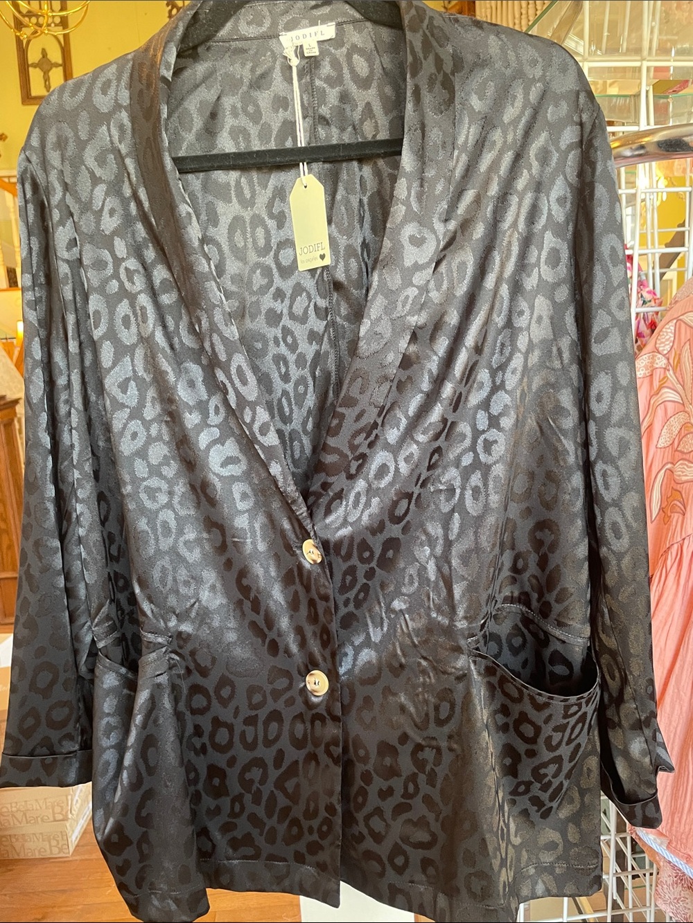 NWT Jodifl Black Satin Jacket